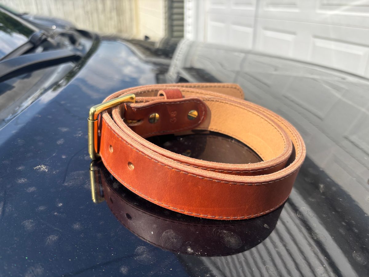Photo by ZFitzGolf on August 11, 2025 of the Nicks Heritage Belt in Wickett & Craig Natural Double Stuffed.