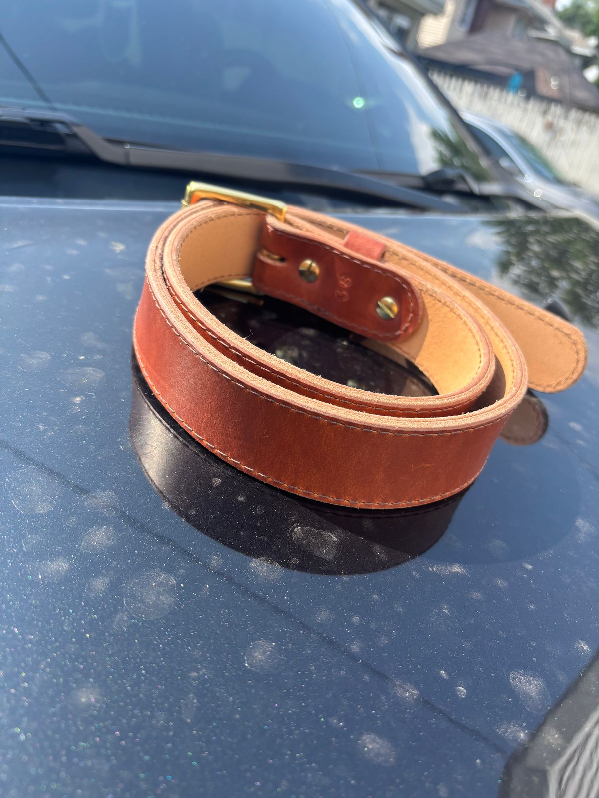 Photo by ZFitzGolf on August 11, 2025 of the Nicks Heritage Belt in Wickett & Craig Natural Double Stuffed.
