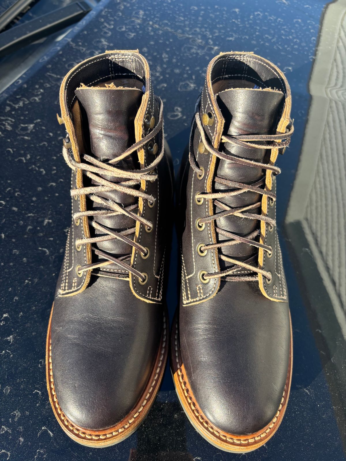 Photo by ZFitzGolf on December 21, 2025 of the Truman Plain Toe Boot in Black Cypress Teacore.