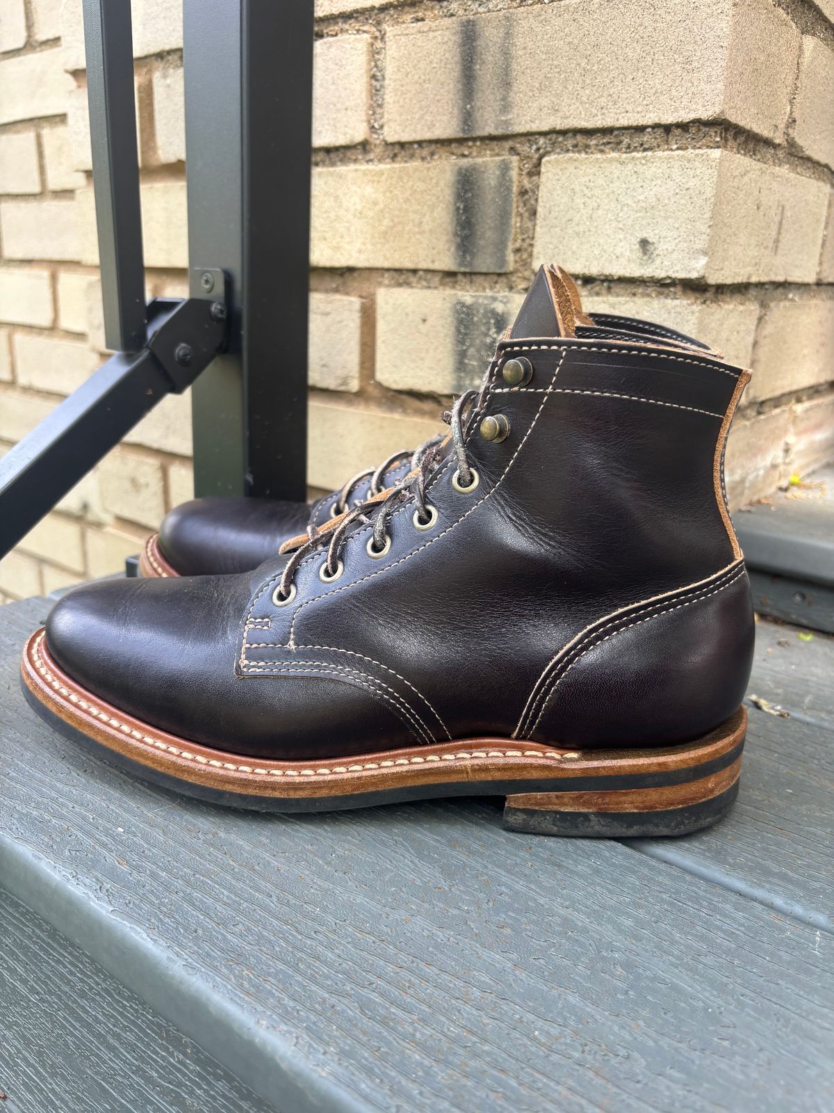 Photo by ZFitzGolf on June 10, 2026 of the Truman Plain Toe Boot in Black Cypress Teacore.