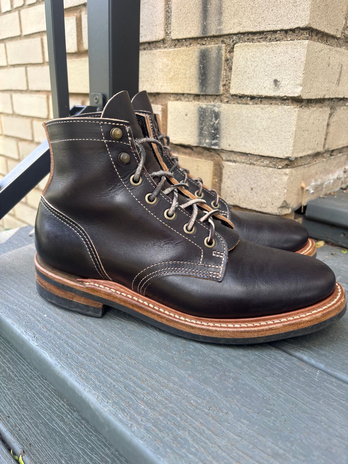 Photo by ZFitzGolf on June 10, 2026 of the Truman Plain Toe Boot in Black Cypress Teacore.