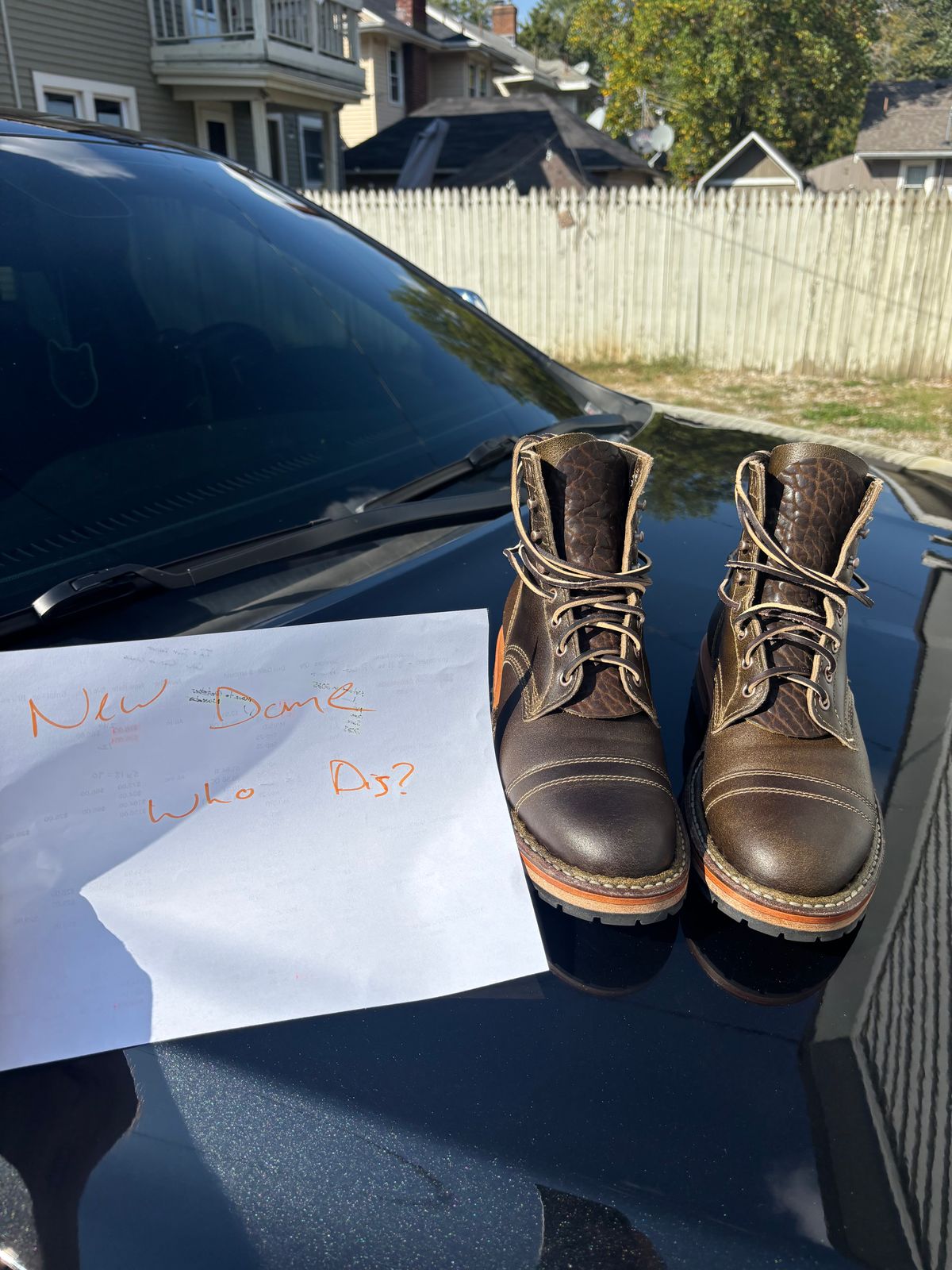 Photo by ZFitzGolf on October 4, 2025 of the White's MP-Sherman Toe Cap in Horween Olive Waxed Flesh.