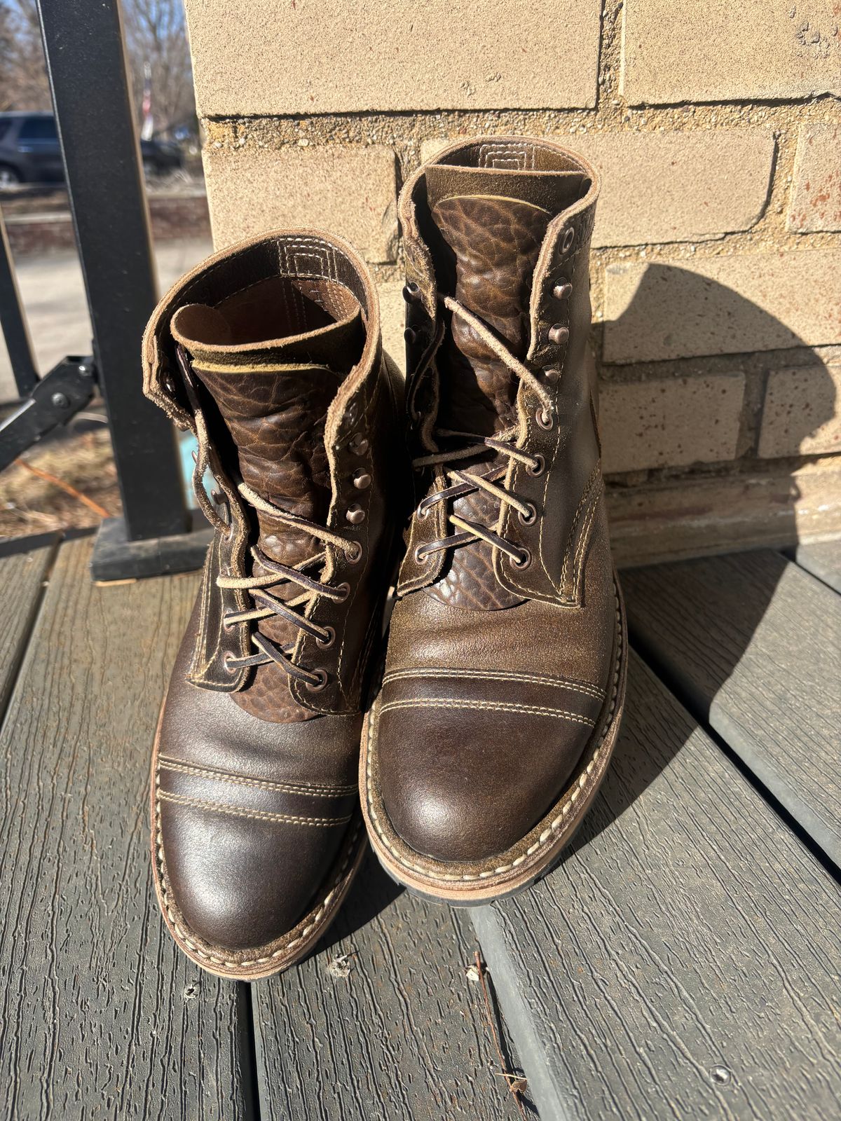 Photo by ZFitzGolf on March 1, 2026 of the White's MP-Sherman Toe Cap in Horween Olive Waxed Flesh.