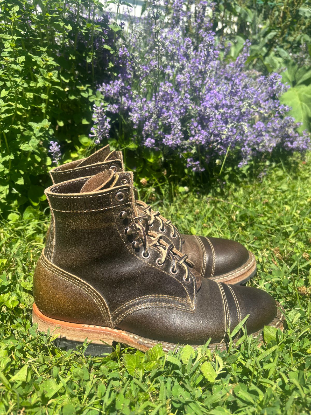 Photo by ZFitzGolf on June 12, 2026 of the White's MP-Sherman Toe Cap in Horween Olive Waxed Flesh.