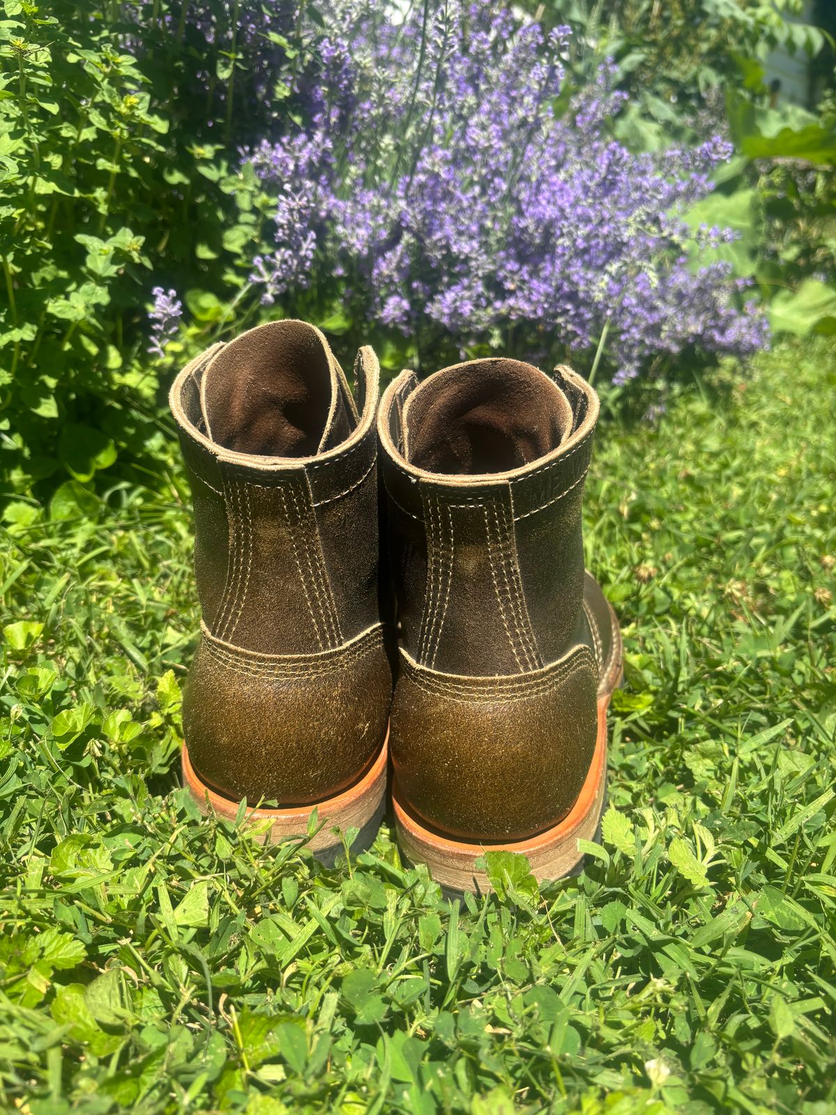 Photo by ZFitzGolf on June 12, 2026 of the White's MP-Sherman Toe Cap in Horween Olive Waxed Flesh.