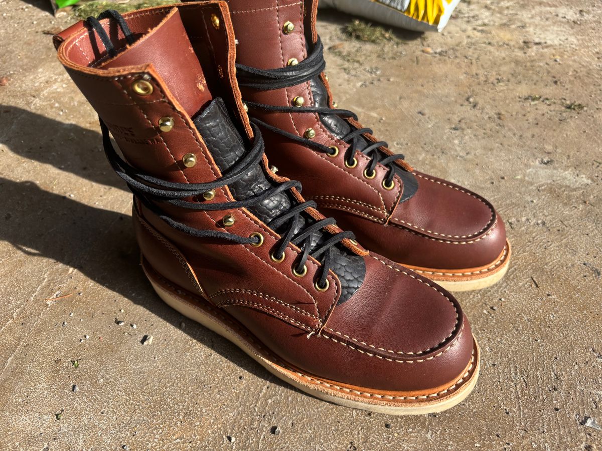 Photo by ZFitzGolf on May 26, 2025 of the White's Perry 8" in Seidel Red Dog Oil Tan.