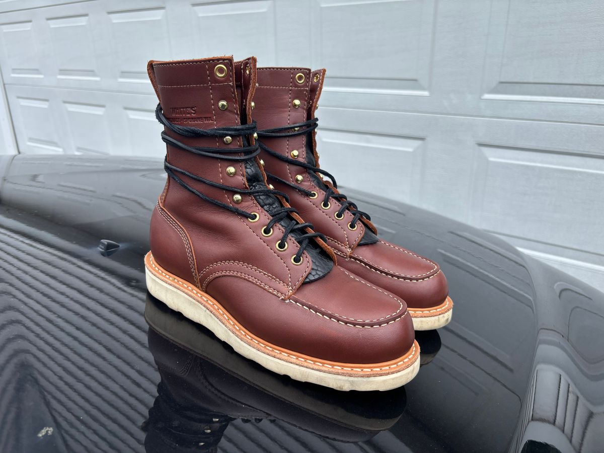 Photo by ZFitzGolf on July 8, 2025 of the White's Perry 8" in Seidel Red Dog Oil Tan.