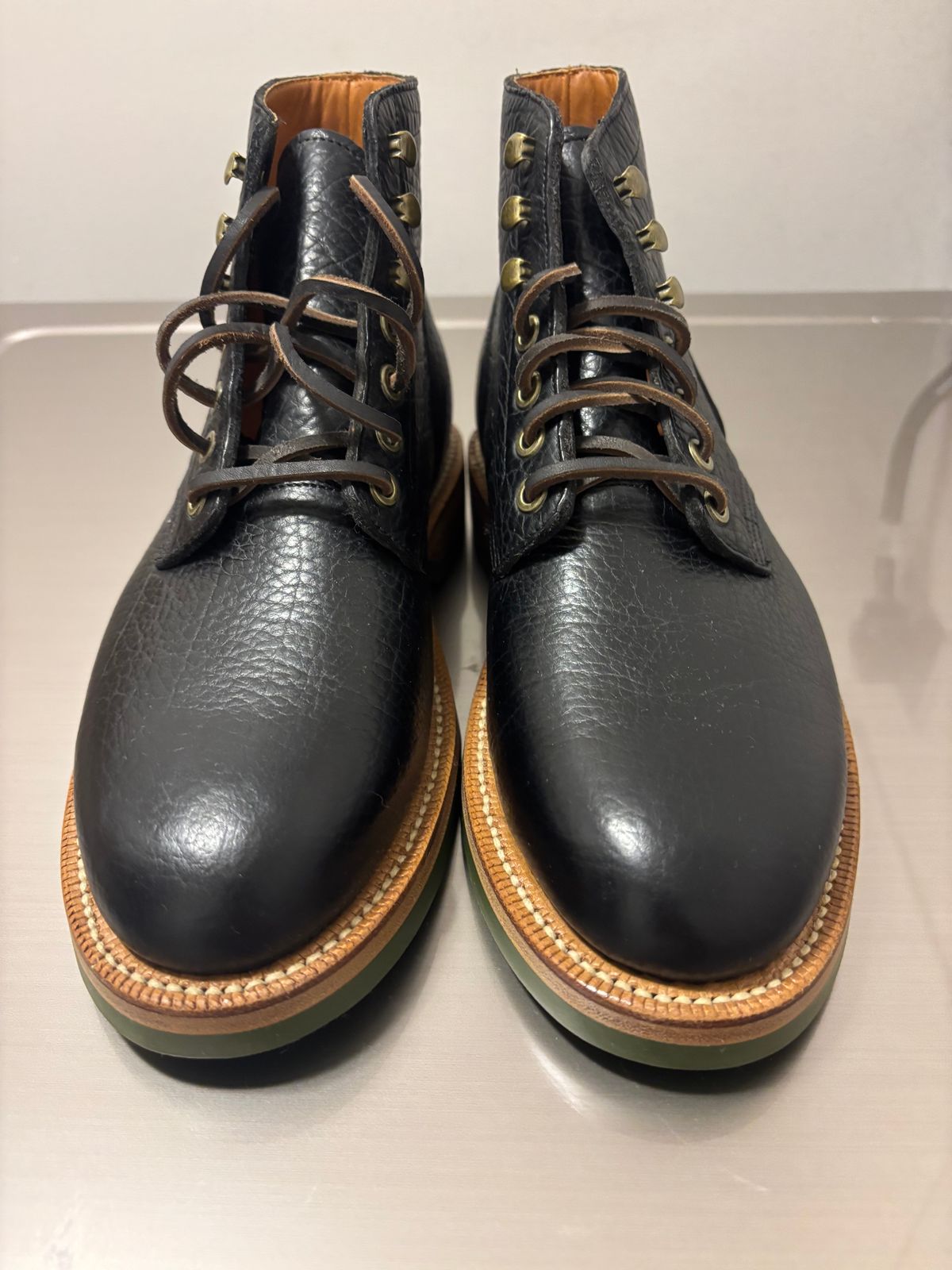 Photo by ZFitzGolf on December 3, 2025 of the Grant Stone Diesel Boot in Seidel Black Bison.