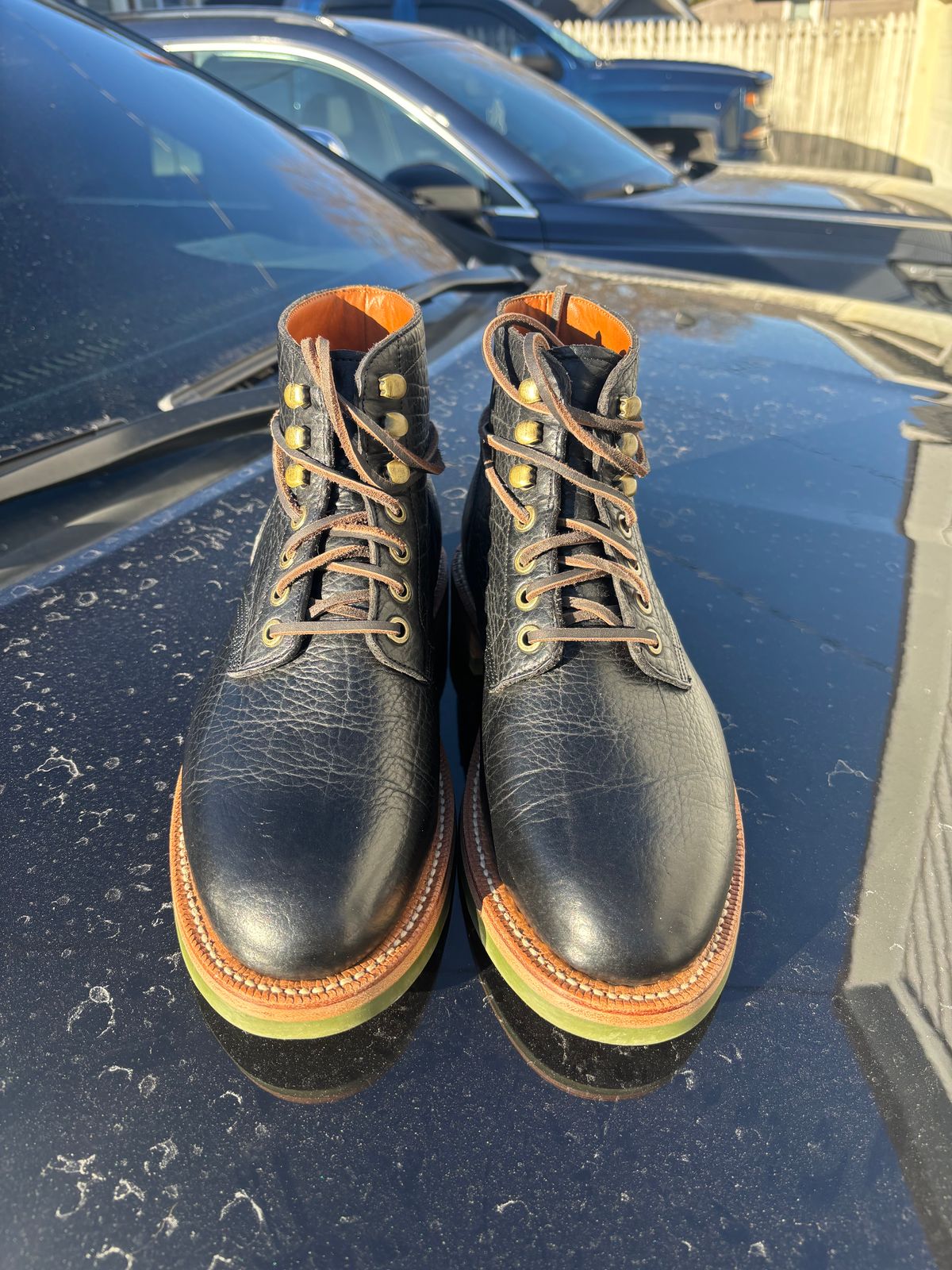 Photo by ZFitzGolf on December 21, 2025 of the Grant Stone Diesel Boot in Seidel Black Bison.