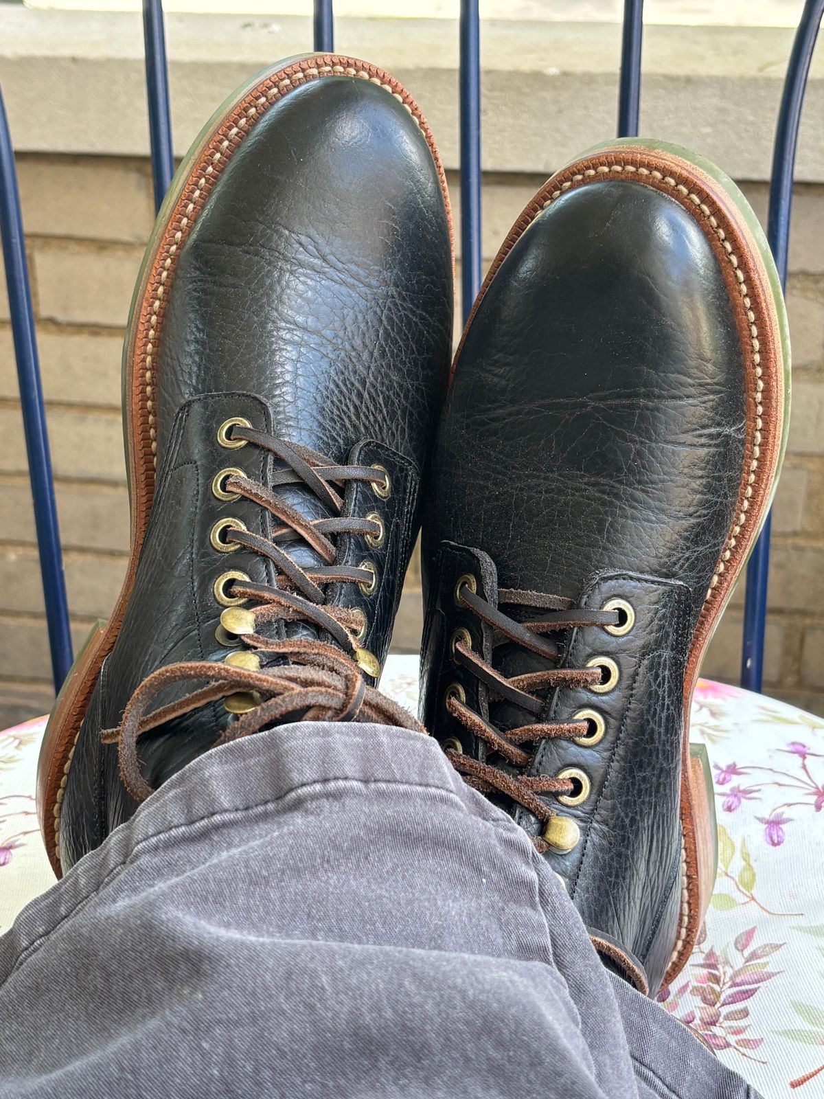 Photo by ZFitzGolf on June 24, 2026 of the Grant Stone Diesel Boot in Seidel Black Bison.