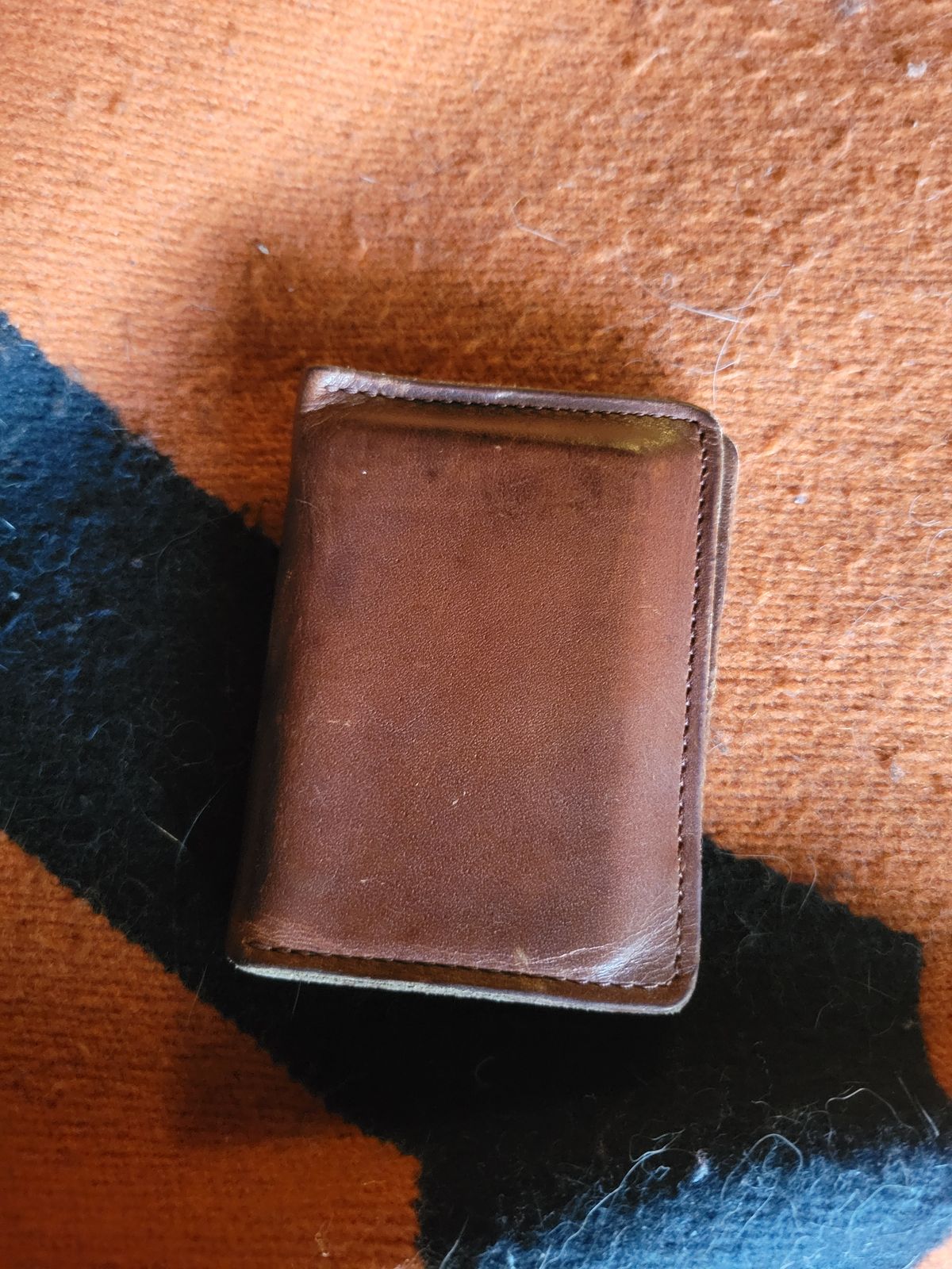 Photo by Cecilk on March 1, 2026 of the Ashland Leather Vertical Bugs Moran Wallet in Horween Brown Veg Tanned.