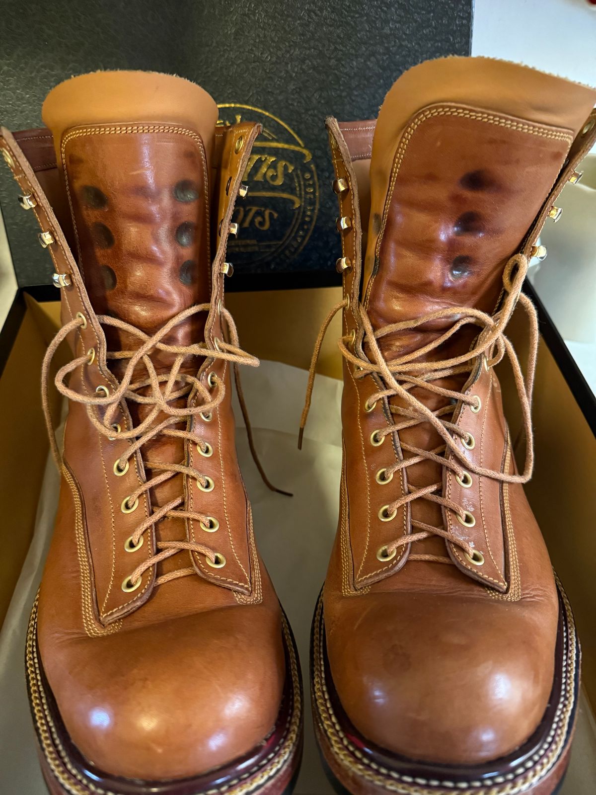 Photo by SlurryB on January 5, 2025 of the Fortis Boots Goldrush in Badalassi Carlo Cognac Minerva.