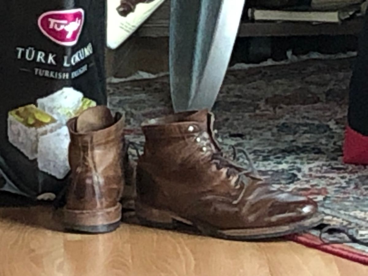 Photo by congressmancuff on December 27, 2019 of the Wolverine 1000 Mile Evans Boot in Horween Stone Chromexcel.