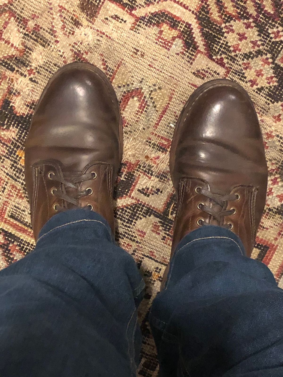 Photo by congressmancuff on November 29, 2020 of the Wolverine 1000 Mile Evans Boot in Horween Stone Chromexcel.
