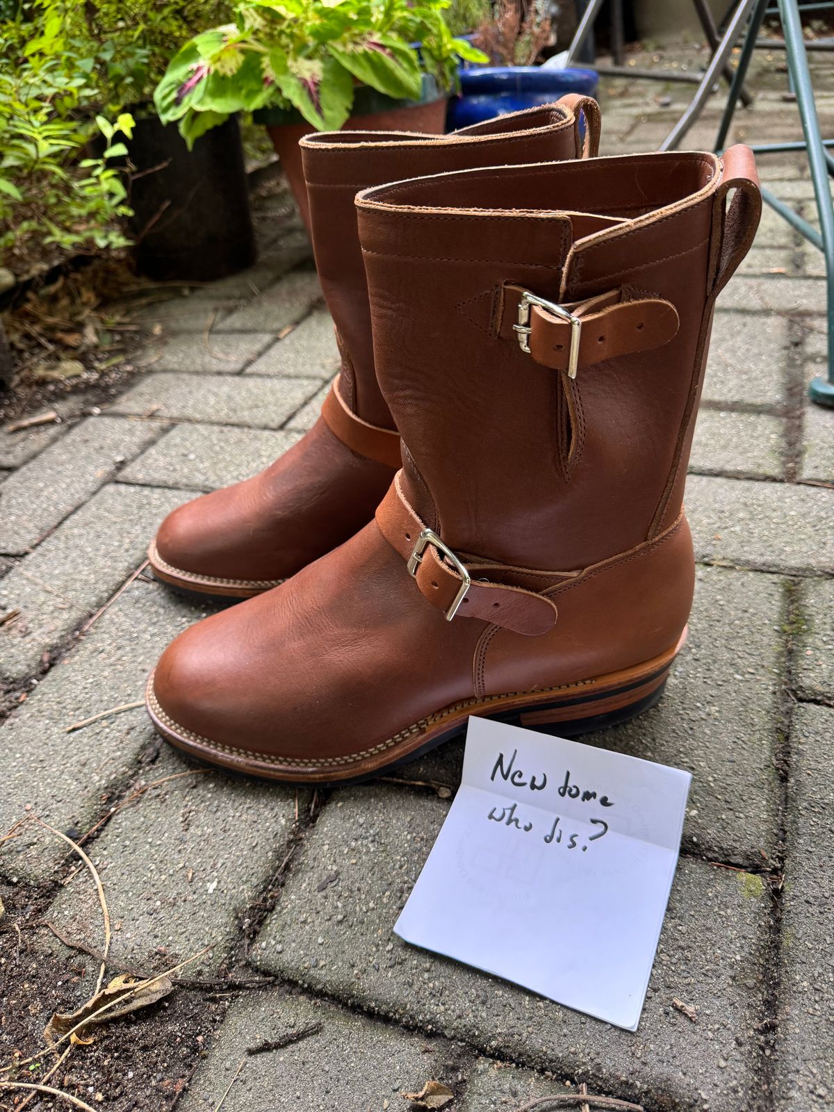Photo by congressmancuff on October 3, 2025 of the Viberg Engineer in Horween Crust Chromexcel.