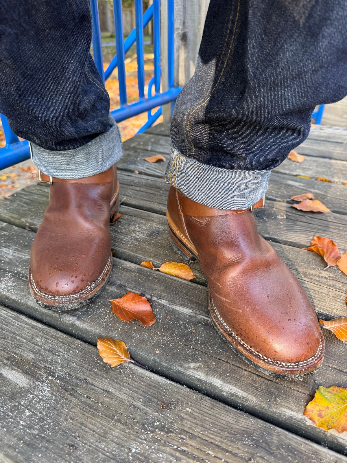 Photo by congressmancuff on October 17, 2025 of the Viberg Engineer in Horween Crust Chromexcel.