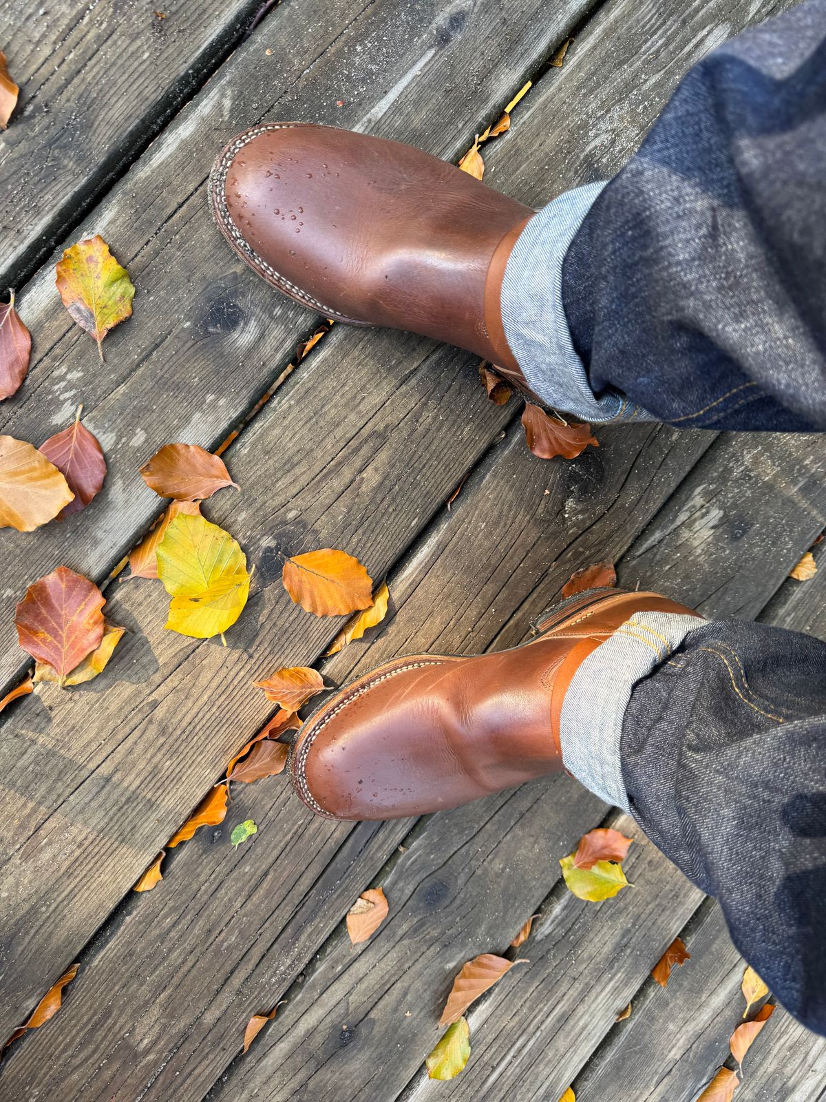 Photo by congressmancuff on October 17, 2025 of the Viberg Engineer in Horween Crust Chromexcel.