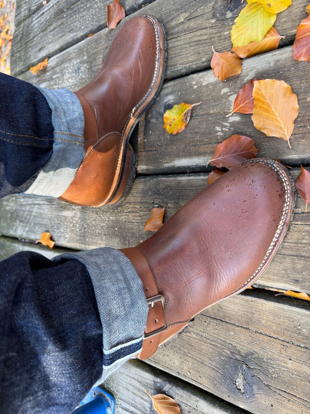 Photo by congressmancuff on October 17, 2025 of the Viberg Engineer in Horween Crust Chromexcel.