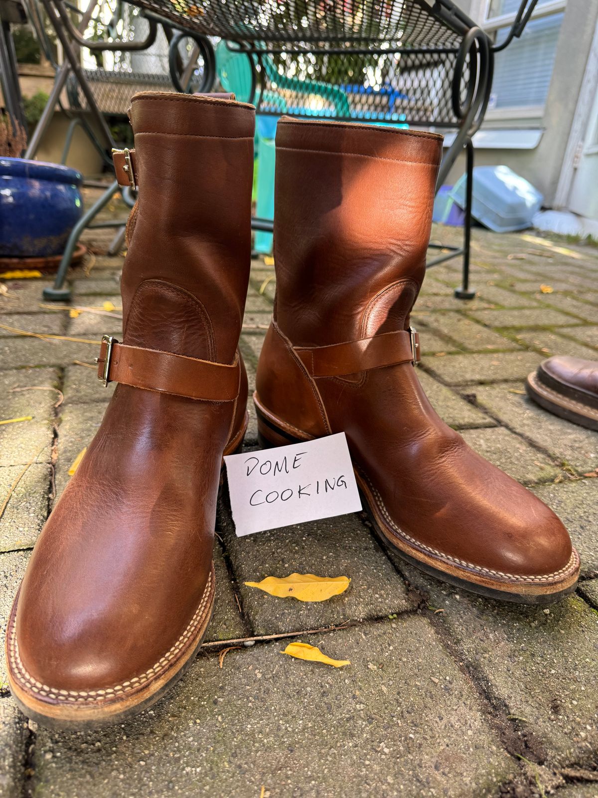 Photo by congressmancuff on November 4, 2025 of the Viberg Engineer in Horween Crust Chromexcel.