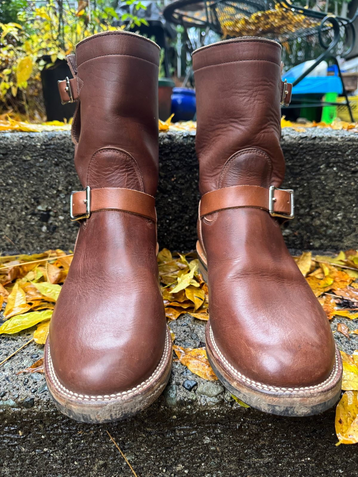 Photo by congressmancuff on December 5, 2025 of the Viberg Engineer in Horween Crust Chromexcel.