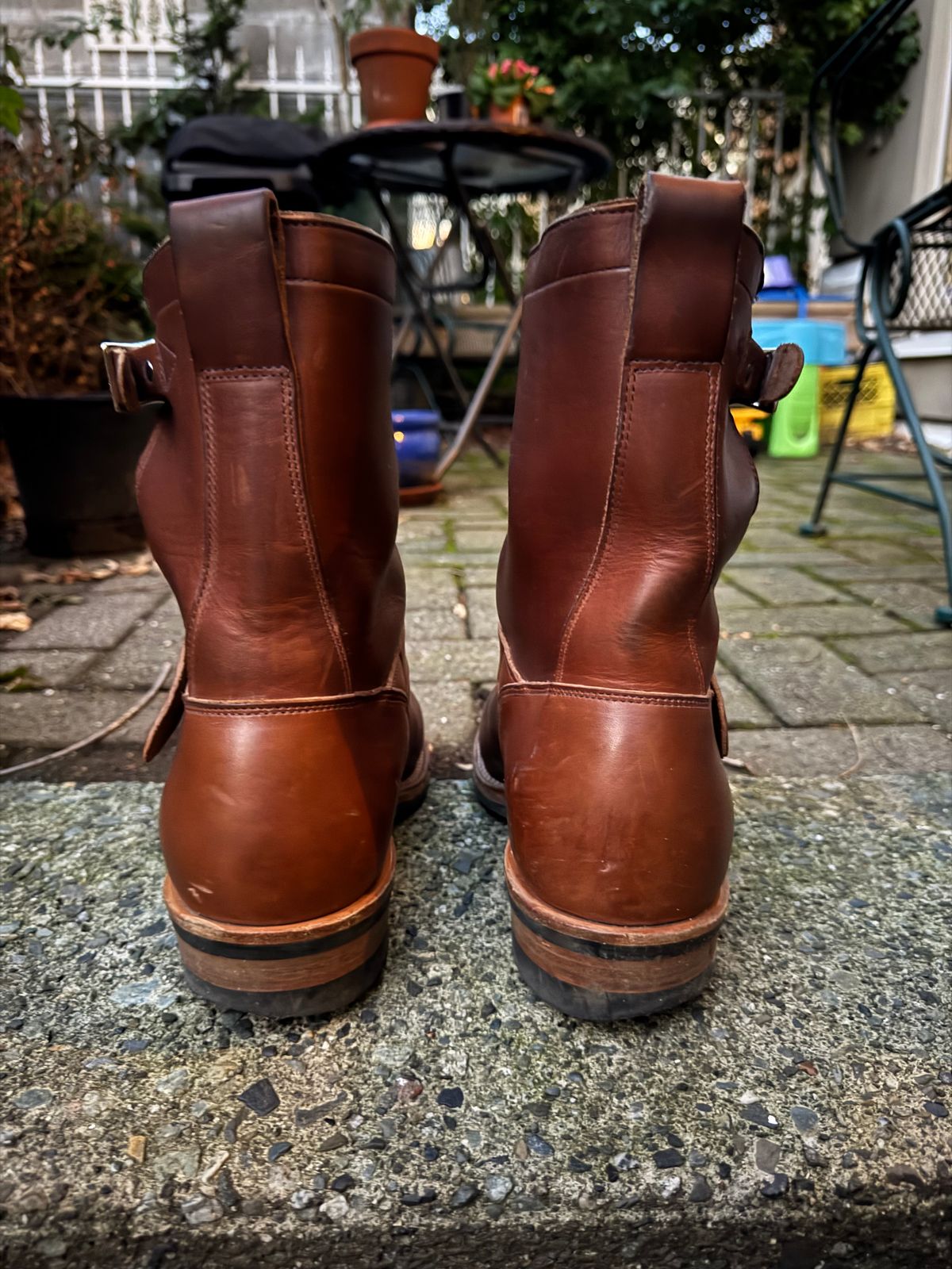 Photo by congressmancuff on February 6, 2026 of the Viberg Engineer in Horween Crust Chromexcel.