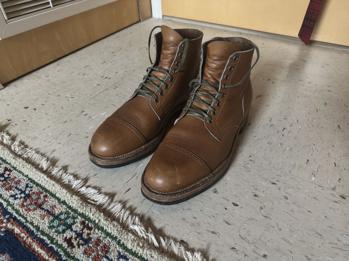 Photo by bbart on January 9, 2026 of the Viberg Service Boot BCT in Horween Oak Chromepak.