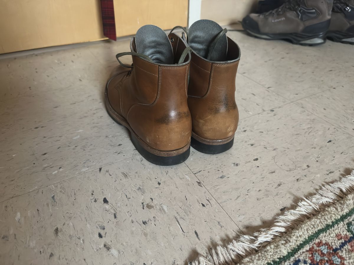 Photo by bbart on January 9, 2026 of the Viberg Service Boot BCT in Horween Oak Chromepak.