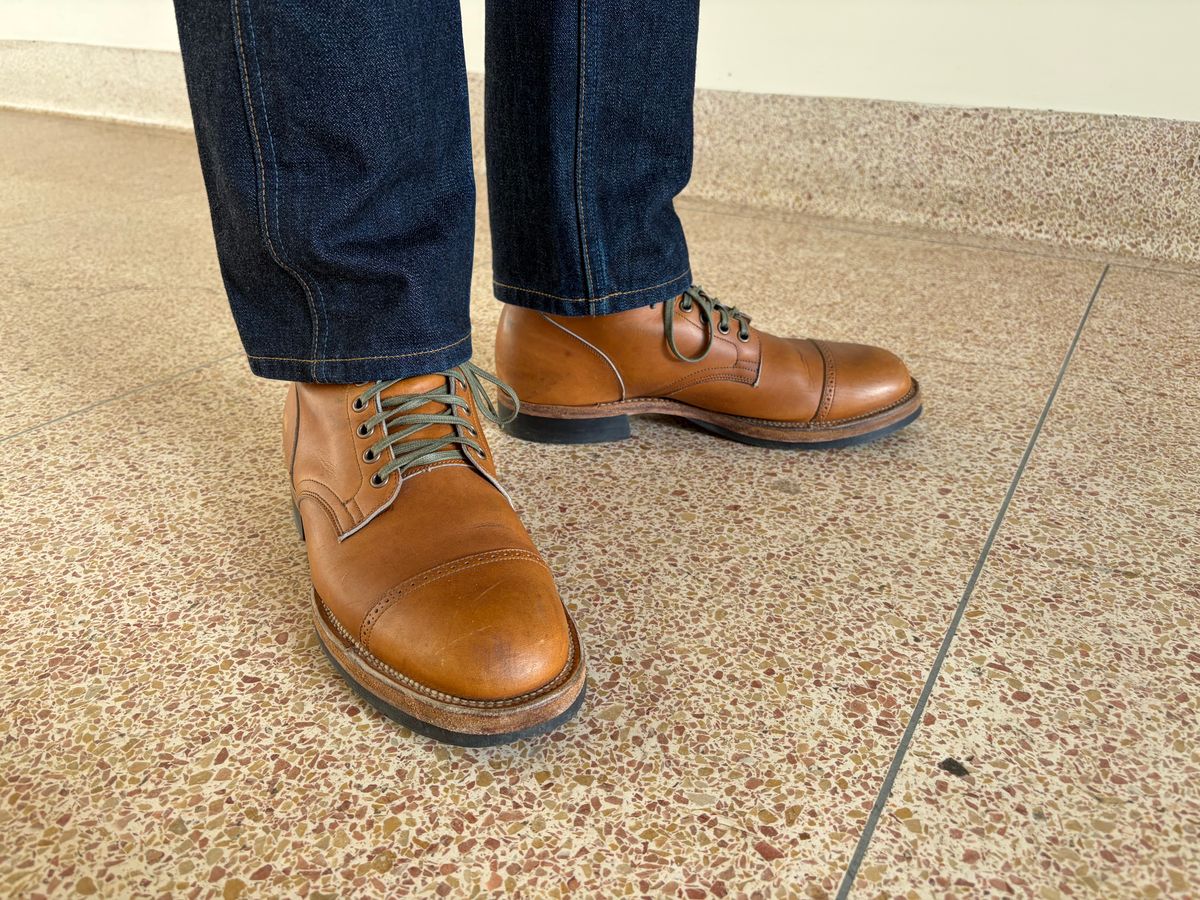 Photo by bbart on January 21, 2026 of the Viberg Service Boot BCT in Horween Oak Chromepak.