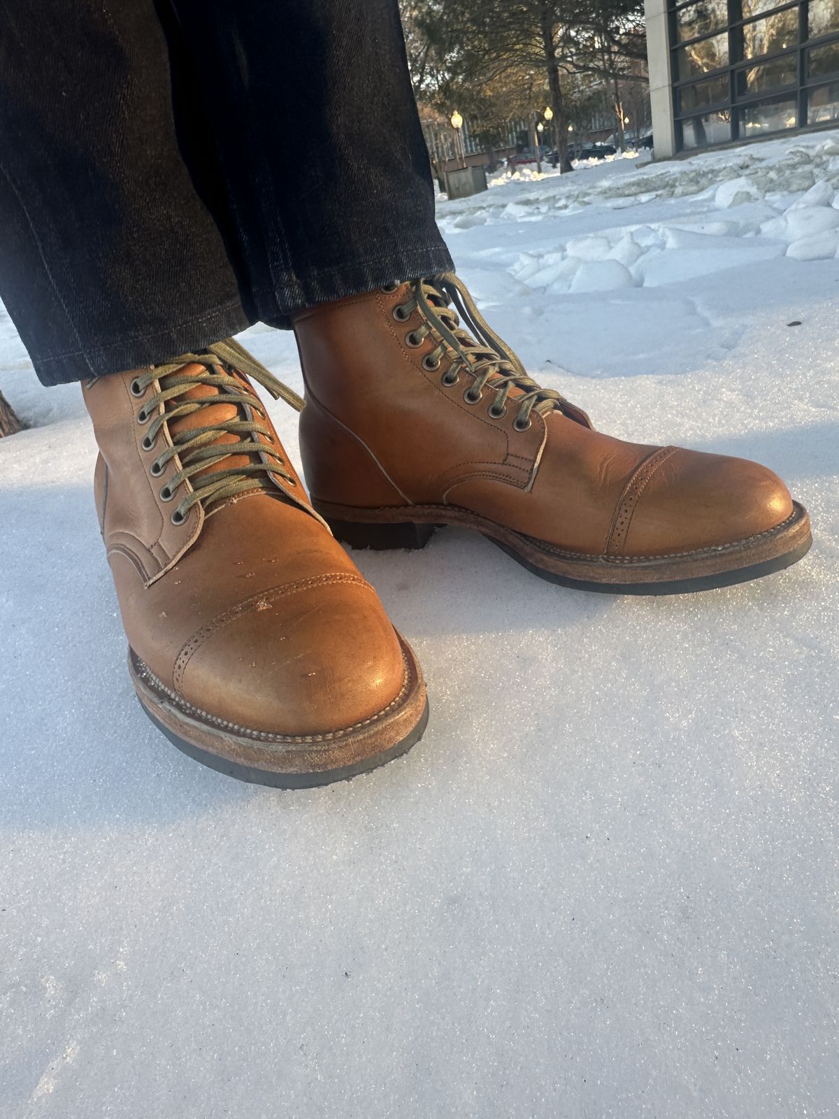 Photo by bbart on February 10, 2026 of the Viberg Service Boot BCT in Horween Oak Chromepak.