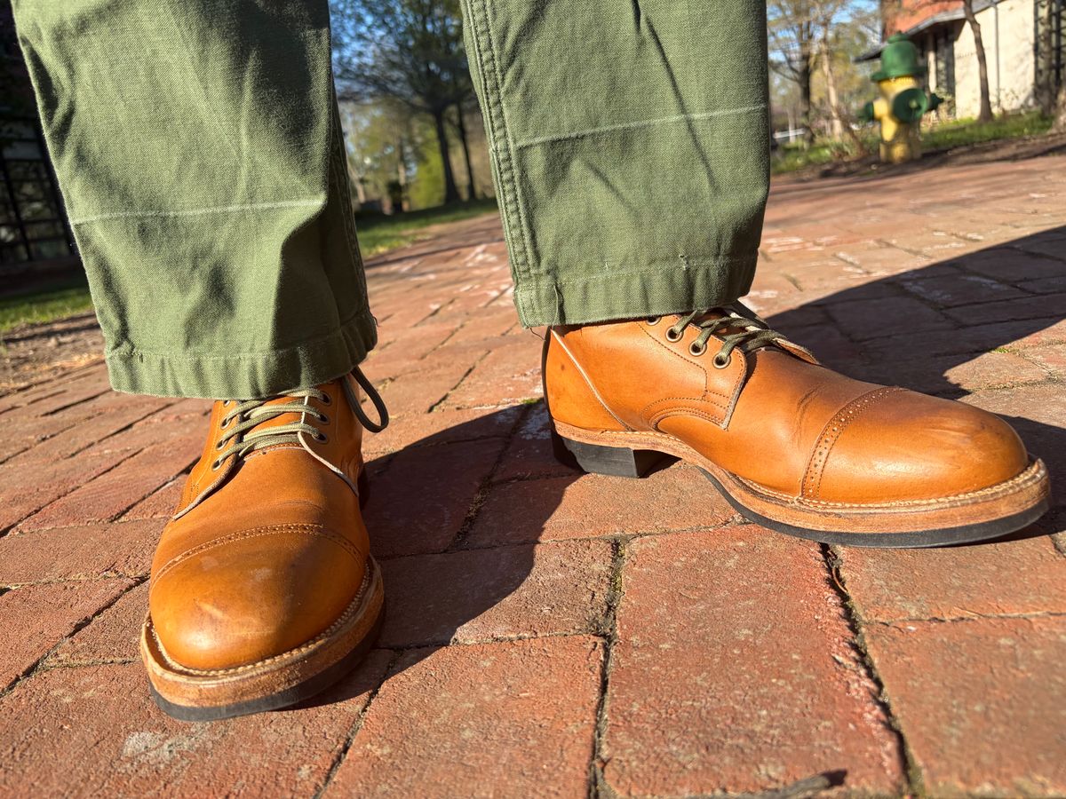 Photo by bbart on April 9, 2026 of the Viberg Service Boot BCT in Horween Oak Chromepak.