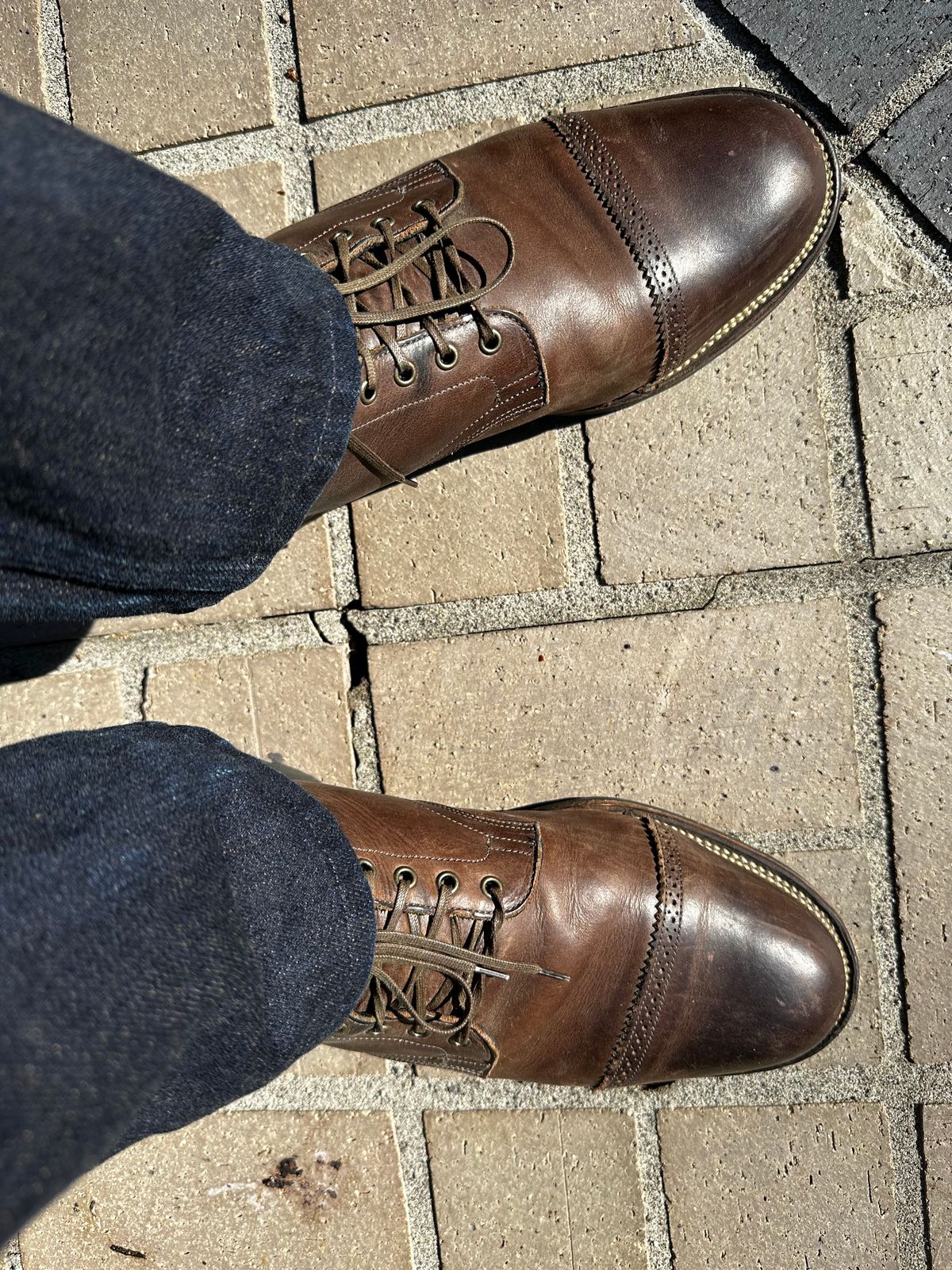 Photo by bbart on July 29, 2025 of the Viberg Service Boot PCT in Maryam 1071 Port Vitello Calf Nubuck.