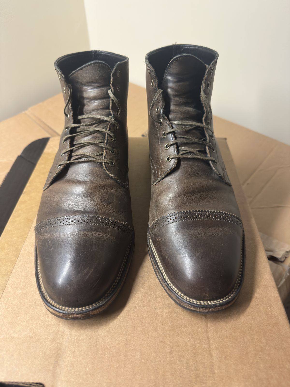 Photo by bbart on October 8, 2025 of the Viberg Service Boot PCT in Maryam 1071 Port Vitello Calf Nubuck.
