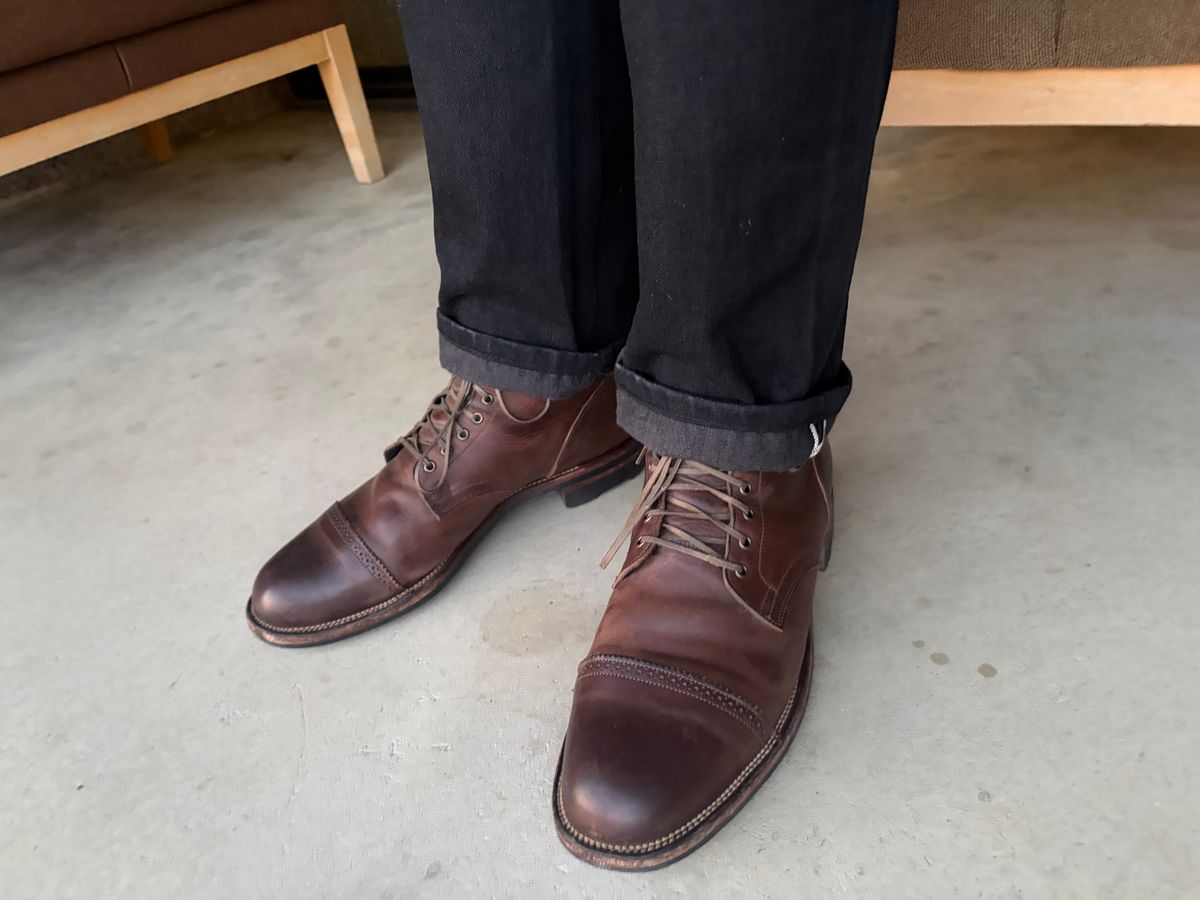 Photo by bbart on February 9, 2026 of the Viberg Service Boot PCT in Maryam 1071 Port Vitello Calf Nubuck.