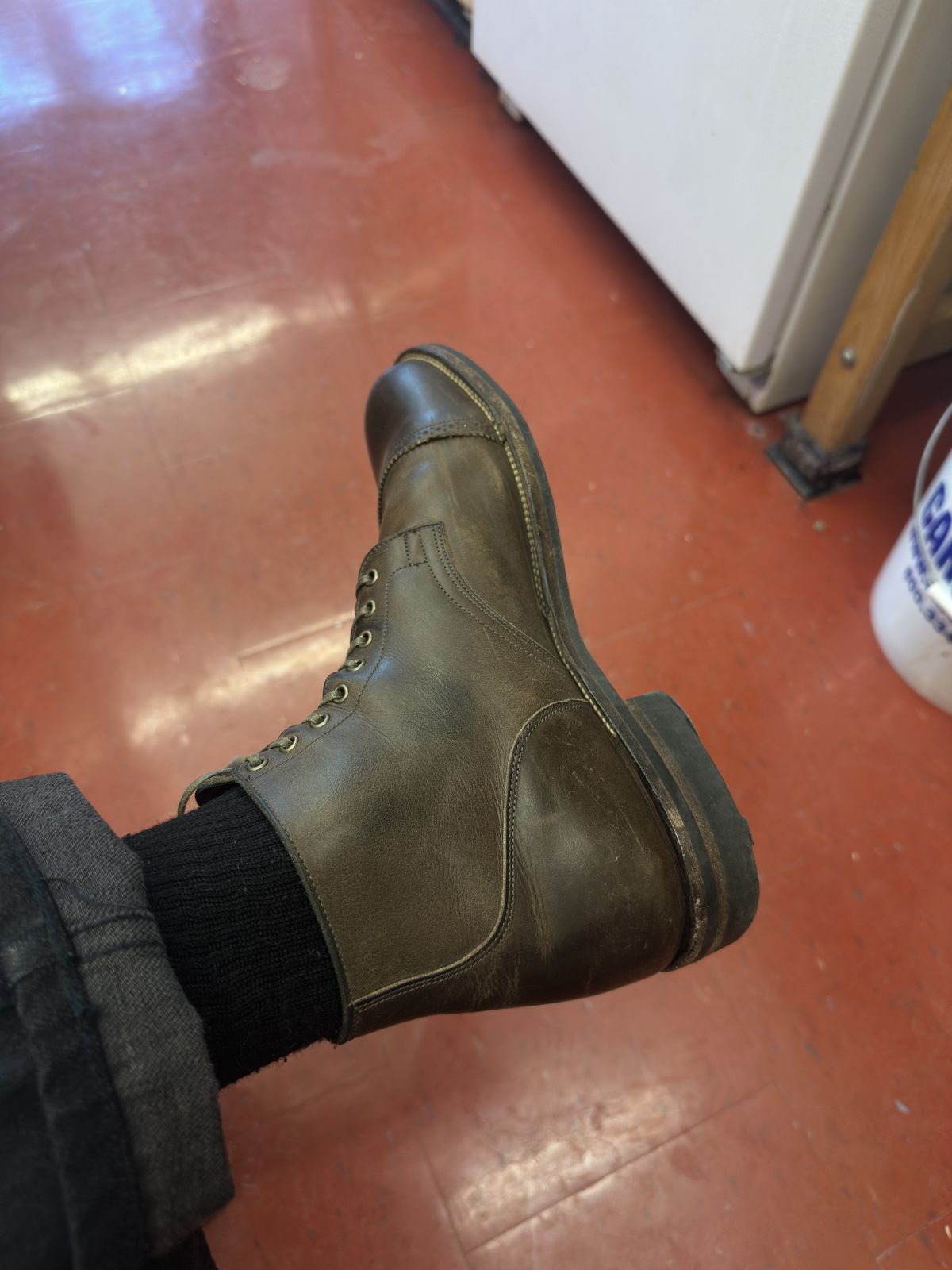 Photo by bbart on February 12, 2026 of the Viberg Service Boot PCT in Maryam 1071 Port Vitello Calf Nubuck.