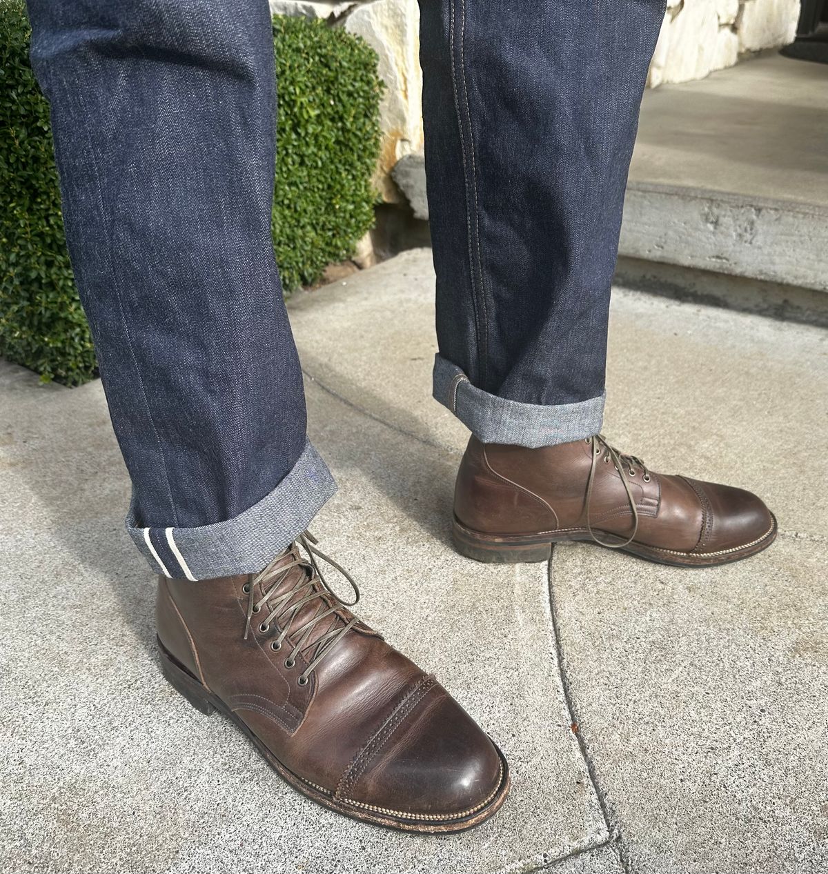 Photo by bbart on March 5, 2026 of the Viberg Service Boot PCT in Maryam 1071 Port Vitello Calf Nubuck.