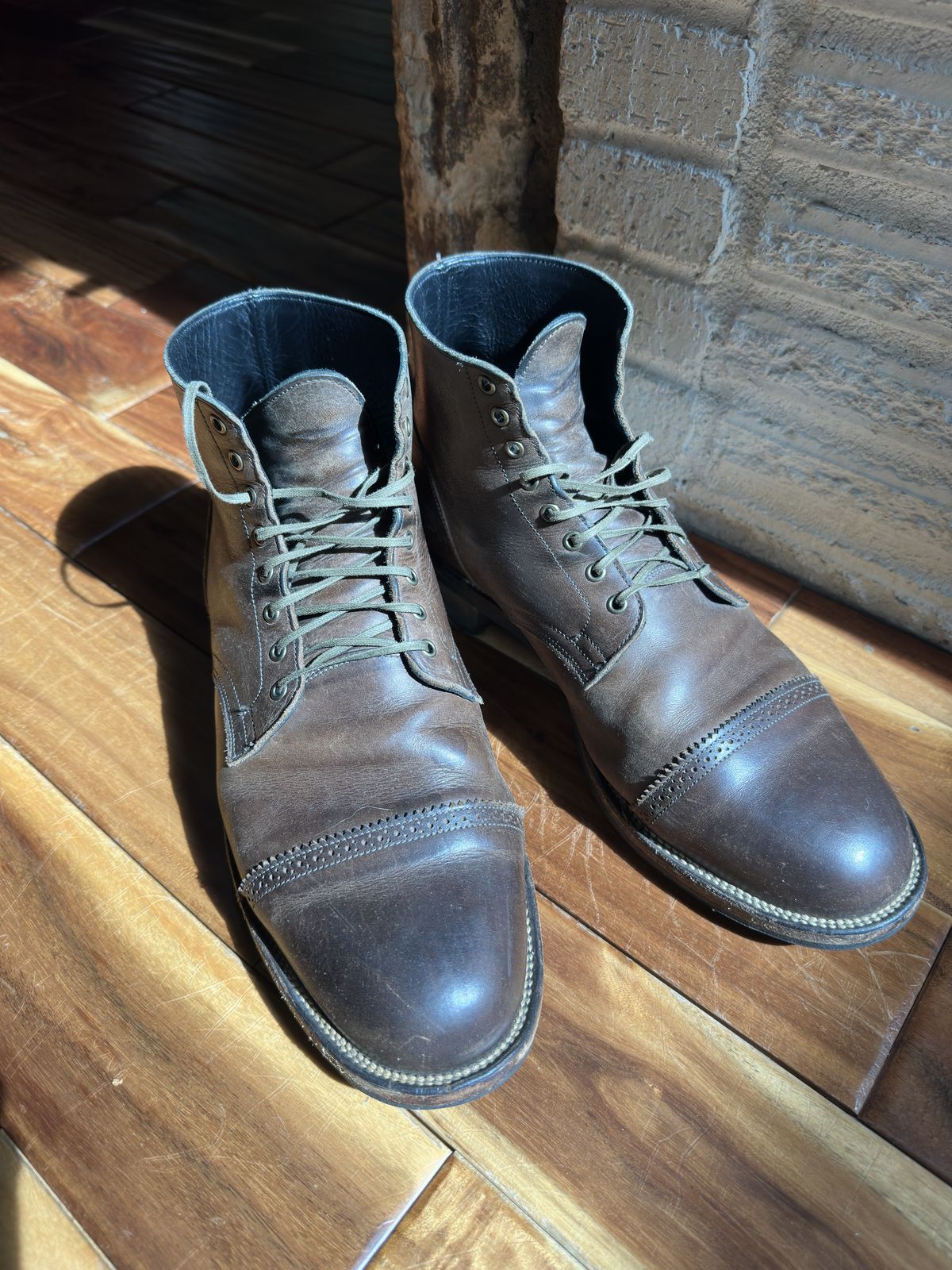 Photo by bbart on May 9, 2026 of the Viberg Service Boot PCT in Maryam 1071 Port Vitello Calf Nubuck.