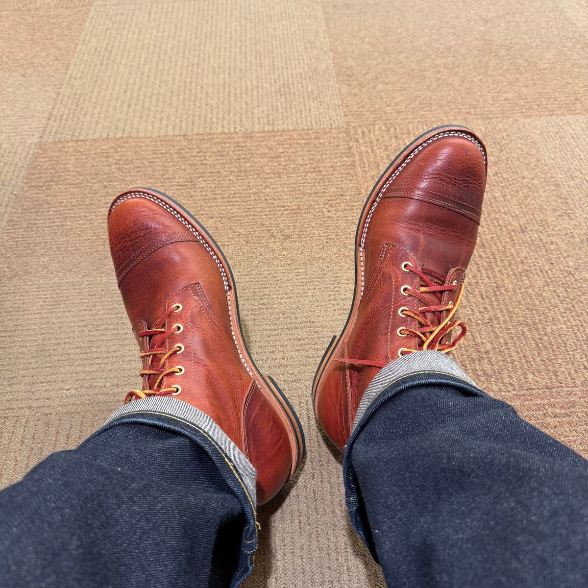 Photo by rigglethor on September 29, 2025 of the Truman Stitchdown Cap Toe in C.F. Stead Classic Shoulder.