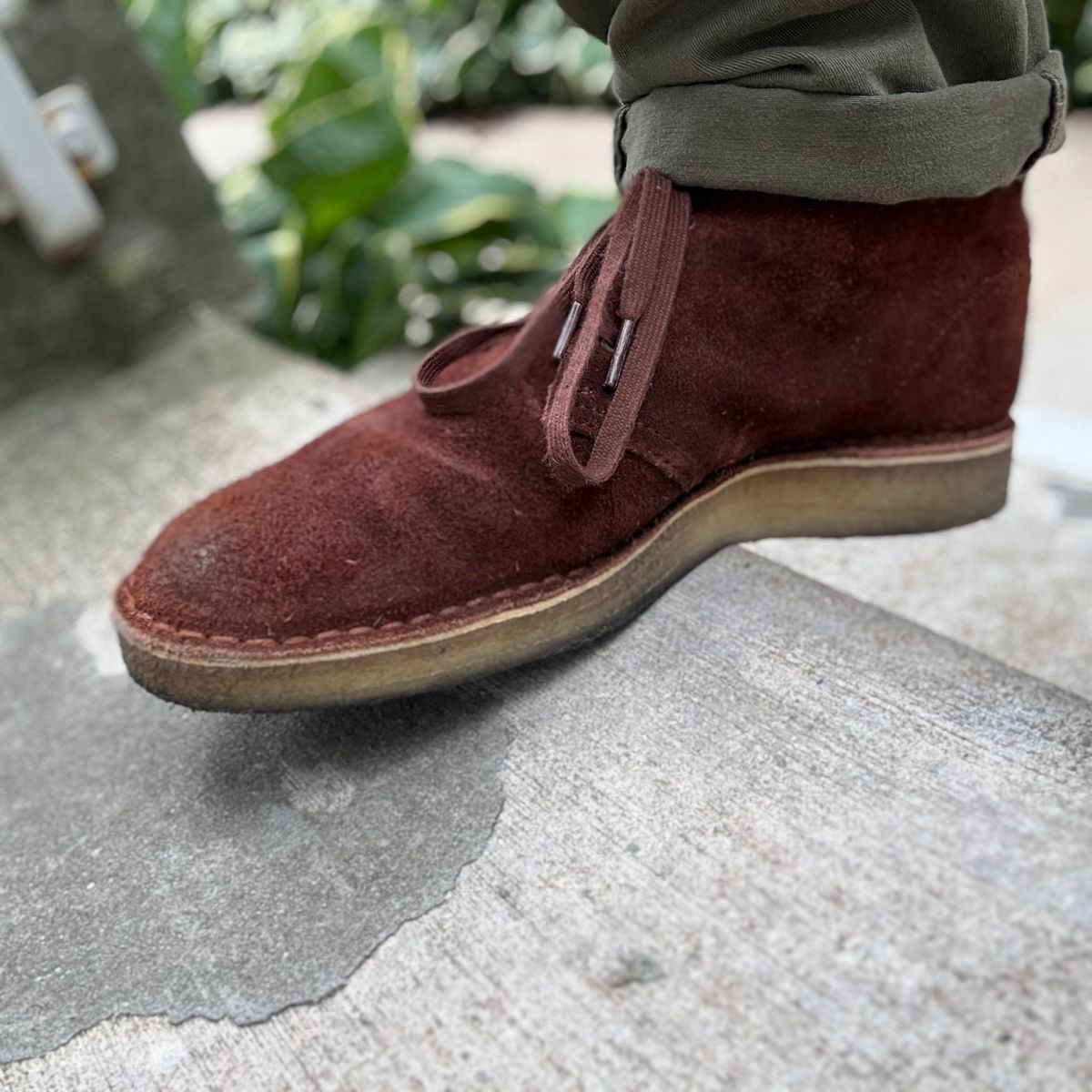 Photo by rigglethor on August 25, 2025 of the Clarks Desert Boot in C.F. Stead British Tan Suede.