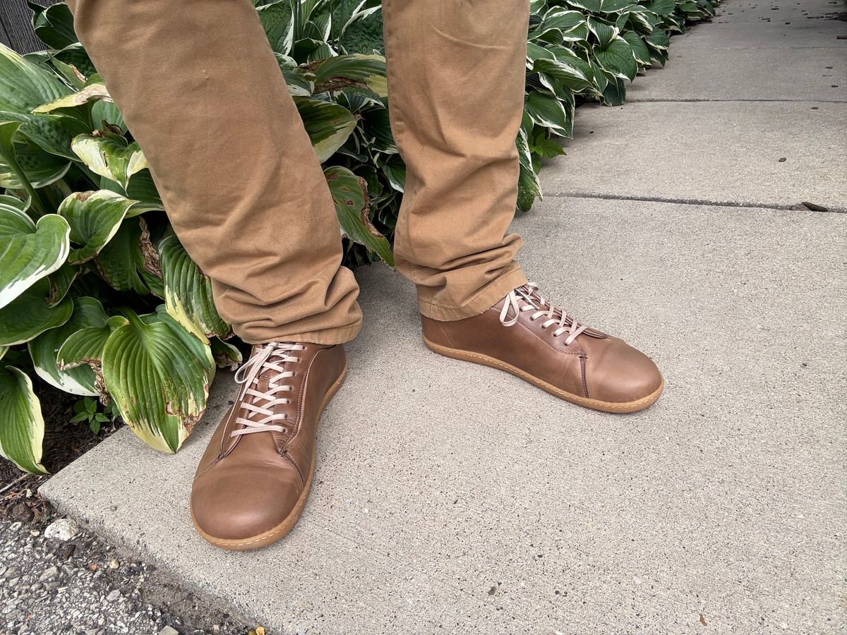 Photo by rigglethor on August 24, 2025 of the Goral Barefoot SMUGS in Horween Natural Chromexcel.