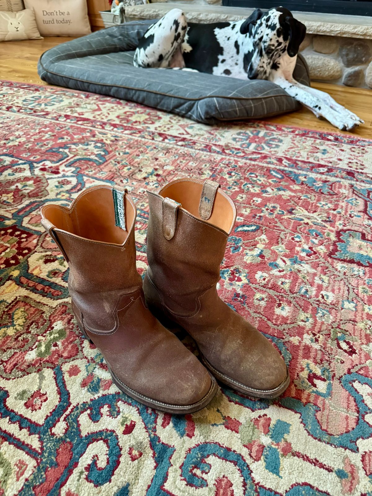 Photo by RyanTheGray on May 19, 2025 of the Unsung House Jim Casey in Wickett & Craig Natural Latigo Roughout.