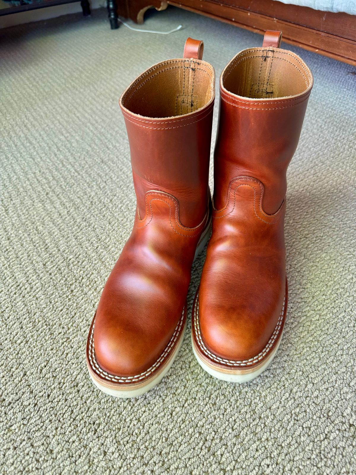 Photo by RyanTheGray on May 22, 2026 of the Nicks Wellington Chore boot in Wickett & Craig Tan Oiled Latigo.