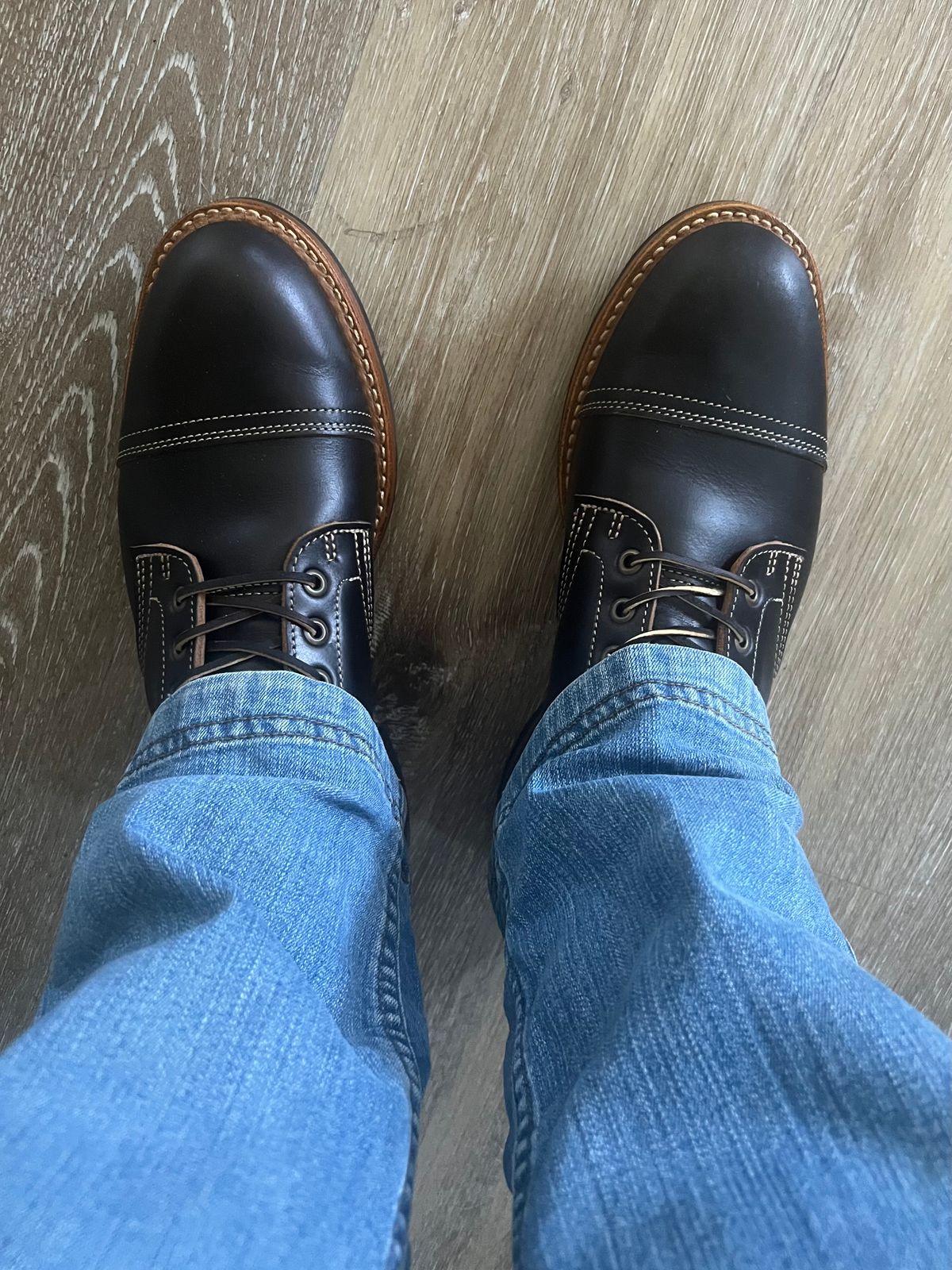 Photo by 1stKazoo on August 7, 2025 of the Truman Cap Toe Boot in Seidel Charcoal Double Shot.