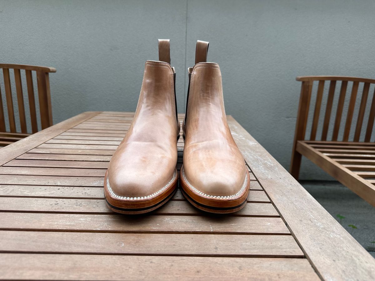 Photo by lwacky on October 1, 2024 of the Briselblack The Seventh Chelsea Boot in Shinki Natural Shell Cordovan.