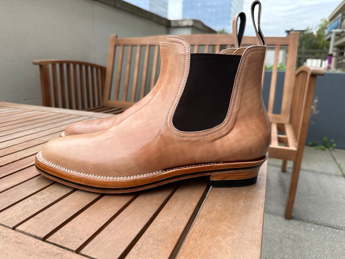 Photo by lwacky on October 1, 2024 of the Briselblack The Seventh Chelsea Boot in Shinki Natural Shell Cordovan.