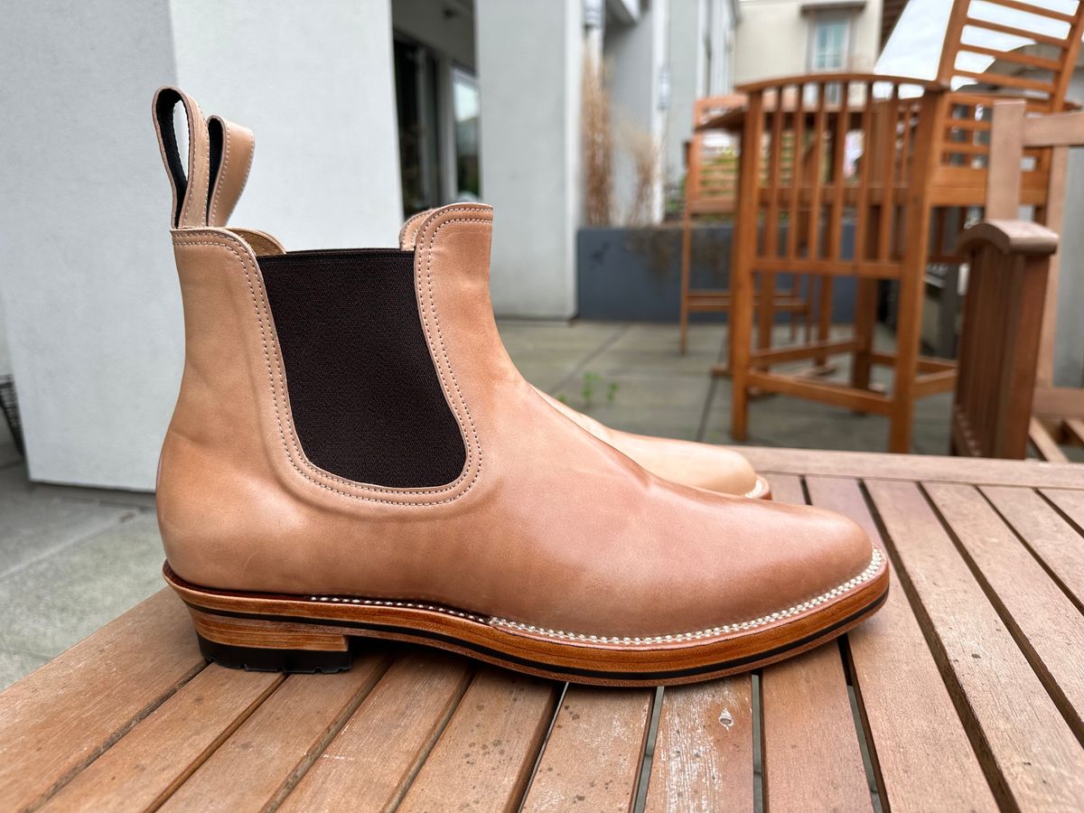 Photo by lwacky on October 1, 2024 of the Briselblack The Seventh Chelsea Boot in Shinki Natural Shell Cordovan.