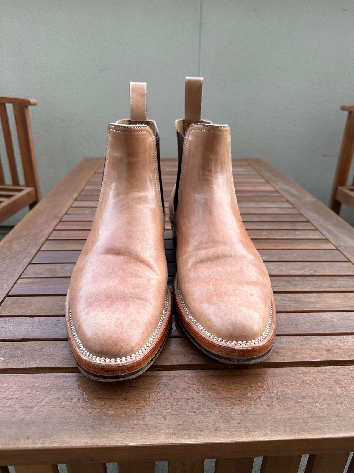 Photo by lwacky on December 5, 2024 of the Briselblack The Seventh Chelsea Boot in Shinki Natural Shell Cordovan.