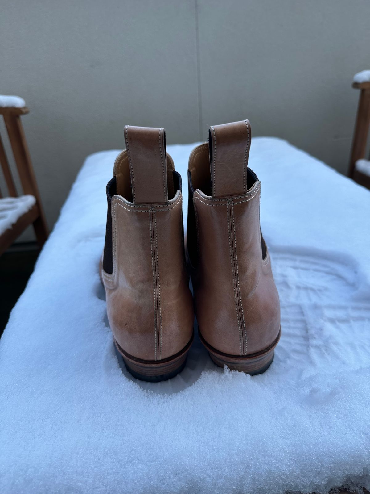 Photo by lwacky on February 5, 2025 of the Briselblack The Seventh Chelsea Boot in Shinki Natural Shell Cordovan.