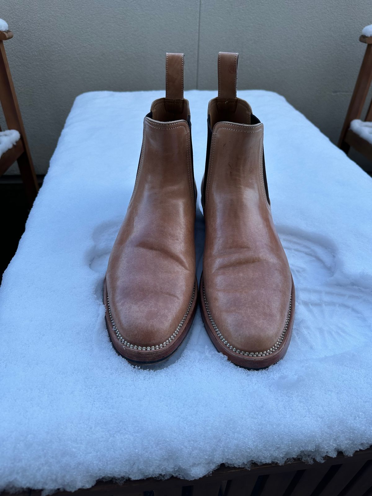 Photo by lwacky on February 5, 2025 of the Briselblack The Seventh Chelsea Boot in Shinki Natural Shell Cordovan.