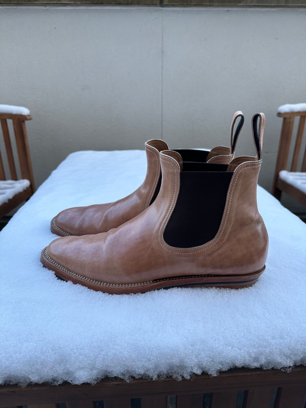 Photo by lwacky on February 5, 2025 of the Briselblack The Seventh Chelsea Boot in Shinki Natural Shell Cordovan.