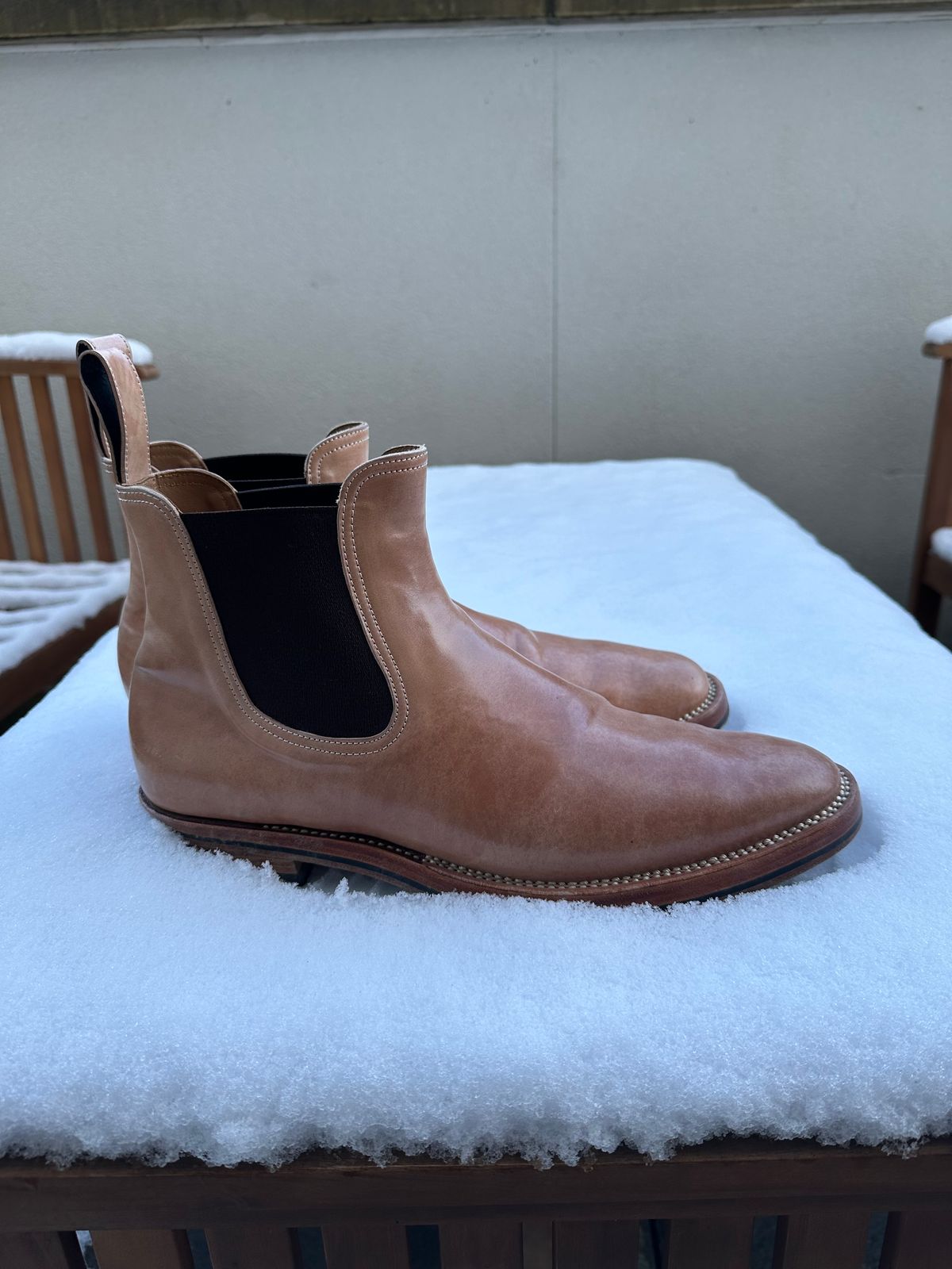 Photo by lwacky on February 5, 2025 of the Briselblack The Seventh Chelsea Boot in Shinki Natural Shell Cordovan.